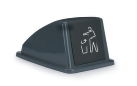 Oplegdeksel met push-inworpklep voor afvalbak, antraciet