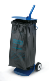 Mobiele vuilniszakstandaard, voor 110-liter-zakken, blauw, deksel blauw