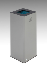 VAR Afvalverzamelaar WS Quadro 79 met klemring voor zakbevestiging, 70 l, zilverkleurig
