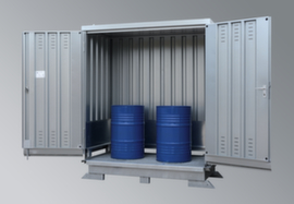 Lacont Container voor gevaarlijke stoffen voorgemonteerd, opslag passief, breedte x diepte 2075 1075 mm