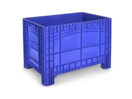Grote container met versterkte bodem, inhoud 535 l, blauw, 4 voeten