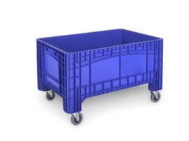 Grote containers, inhoud 354 l, blauw, 4 zwenkwielen
