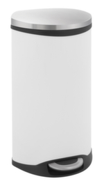 Schelpvormige RVS pedaalemmer EKO Shell, 30 l, wit