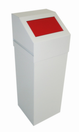 Afvalverzamelaar SAUBERMANN met inworpklep, 65 l, RAL7035 lichtgrijs, deksel rood