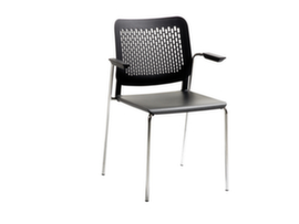 Mayer Sitzmöbel Stapelbare stoel mySITTEC met armleuningen, zwart