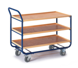 Rollcart Tafelwagen met houten bakken 775x475 mm, draagvermogen 150 kg, 3 etages