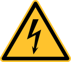 Waarschuwingsbord voor elektrische spanning, sticker