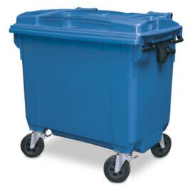 Vuilcontainer met scharnierdeksel, 660 l, blauw