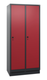 C+P Garderobekast Evolo met 2 vakken - gladde deuren, vakbreedte 400 mm