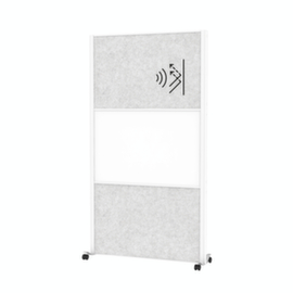 MAUL Scheidingswand-bord MAULconnecto, hoogte x breedte 1800 x 1000 mm, wand lichtgrijs/wit