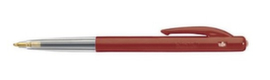 BIC® Balpen M10 Clic Fine, letterkleur rood, schacht rood/transparant