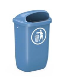 UDOB&Auml;R Afvalbak voor Citymate buiten, 50 l, voor montage tegen wand of paal, blauw