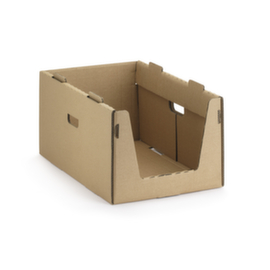 Stapelbak van karton met open voorzijde 600 x 400 x 300 mm