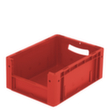 Euronorm zichtbare opslagcontainer met toegangsopening, rood, HxLxB 170x400x300 mm