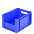 Euronorm zichtbare opslagcontainer met toegangsopening, blauw, HxLxB 220x400x300 mm