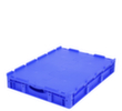 Euronorm-stapelbak met groot volume, blauw, inhoud 43 l, scharnierdeksel