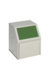 VAR Recycleerbare materiaalcollector met voorflap, 23 l, RAL7032 kiezelgrijs, deksel groen