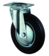 BS-ROLLEN Robuust massief rubberen wiel, draagvermogen 250 kg, massief rubber banden