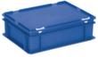 Euronom container met scharnierend deksel, blauw, HxLxB 135x400x300 mm