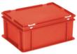 Euronom container met scharnierend deksel, rood, HxLxB 185x400x300 mm