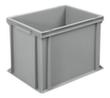 Euronorm stapelcontainers Basic met versterkte geribbelde bodem, grijs, inhoud 31 l