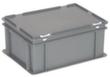 Euronom container met scharnierend deksel, grijs, HxLxB 185x400x300 mm