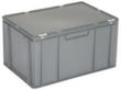 Euronom container met scharnierend deksel, grijs, HxLxB 330x600x400 mm