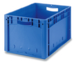 Euronorm stapelcontainers met geribbelde bodem, blauw, inhoud 69 l