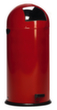Pedaalemmer met scharnierend deksel van roestvrij staal, 40 l, rood