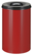 Vlamdovende prullenmand van staal, 110 l, rood, bovendeel zwart