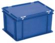 Euronom container met scharnierend deksel, blauw, HxLxB 235x400x300 mm