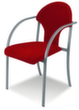 Nowy Styl Bezoekersstoel met gebogen armleuningen, zitting stof (100% polyolefine), donkerrood
