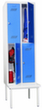 PAVOY Dubbeldekse locker Basis met zitbank + 2x2 vakken, vakbreedte 300 mm  S