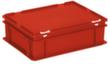 Euronom container met scharnierend deksel, rood, HxLxB 135x400x300 mm