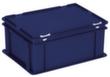 Euronom container met scharnierend deksel, blauw, HxLxB 185x400x300 mm