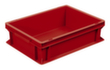 Euronorm stapelcontainers Basic met versterkte geribbelde bodem, rood, inhoud 10 l