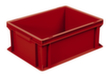 Euronorm stapelcontainers Basic met versterkte geribbelde bodem, rood, inhoud 16 l