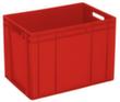Euronorm stapelcontainers Basic met versterkte geribbelde bodem, rood, inhoud 83 l