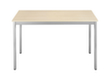 Rechthoekige multifunctionele tafel met frame van vierkante buis, breedte x diepte 1400 x 700 mm, plaat esdoorn