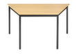Trapezevormige multifunctionele tafel met frame van vierkante buis, breedte x diepte 1200 x 510 mm, plaat beuken