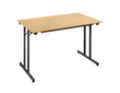 Stapelbare multifunctionele klaptafel, breedte x diepte 1200 x 600 mm, plaat beuken