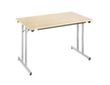 Stapelbare multifunctionele klaptafel, breedte x diepte 1200 x 800 mm, plaat esdoorn