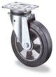 BS-ROLLEN Elastisch massief rubber wiel voor zwaar gebruik, draagvermogen 300 kg, elastiek banden