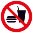 Verbodsbord Eten en drinken verboden, sticker, standaard