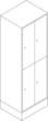 C+P Garderobekast Evolo lichtgrijs met 3x2 vakken + decordeuren, vakbreedte 400 mm  S