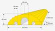 Moravia Smalle kabelbrug MORION, breedte 1200 mm, geel  S