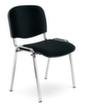 Nowy Styl 12-hoog stapelbare bezoekersstoel ISO met bekleding, zitting stof (100% polyester), zwart