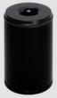 VAR Prullenmand met bluskop, 50 l, RAL9005 gitzwart, bovendeel zwart