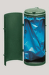 VAR Vuilniszakstandaard Kompakt 70 L rondom gesloten met deur, voor 70-liter-zakken, RAL6005 mosgroen, deksel RAL6005 mosgroen