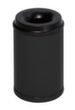 VAR Prullenmand met bluskop, 15 l, RAL9005 gitzwart, bovendeel zwart